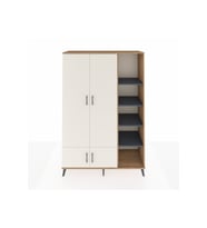 Hyperion Dolap 6 Raflı 4 Kapaklı Tek Askılı 132x44x195 Çam-Aytaşı/Antrasit