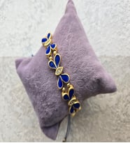 Vıp Gold KELEBEK Taşlı Bileklikler (Lacivert)