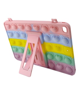 iPad Mini 1 -2-3-4 Uyumlu Standlı Pop it Silikon Tablet Kılıfı (Karışık Renk) (Çok Renkli)