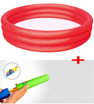 Eğlenceli Su Pompası ile Birlikte - Bestway 51026, 3 Boğum Çocuk Havuzu, 152x30 cm (Kırmızı)