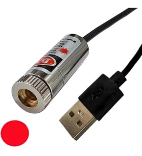 Kablolu 5mW 650nm Nokta Çizgi Lazer Modül 1 Metre Kablo Lens ile Odak Ayarlı 12mm Çap DVM.101.549