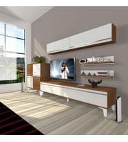 Decoraktiv Eko 6Y Mdf Std Silver Tv Ünitesi Tv Sehpası (Beyaz - Kahverengi)