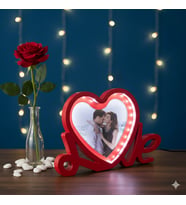 LOVE FOTOĞRAFLI KIRMIZI SİHİRLİ AYNA