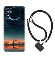 Samsung A23 A31 A32 A50 A51 A52 A53 A70 Kılıf Boyun Askılı Silikon Ay ve Kız 1720