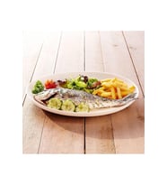 TEMPERLİ CAM OVAL BEYAZ SERVİS TABAĞI 33CM