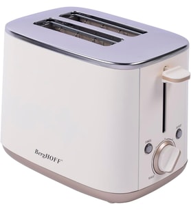 Berghoff Gem Pearl 2 Dilim Ekmek Kızartma Makinesi – 1000 W, Paslanmaz Çelik  Vanilya Krem