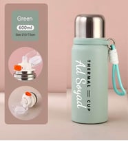 Thermal Cup Bardaklı Çift Katmanlı Paslanmaz Çelik Pembe & Yeşil Termos 600 ml