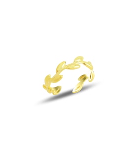Gümüş altın yaldızlı ayarlamalı sarmaşık modeli eklem yüzük SGTL11687GOLD (Rose)