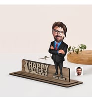 BK Gift Kişiye Özel 3D Kabartma İsimli Baba Karikatürlü Ahşap Biblo-7, Babaya Hediye, Babalar Günü Hediyeleri