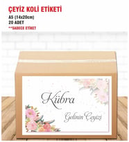 İsimli Çeyiz Kolisi Etiketi A5 (14x20cm) 20 Adet Etiket