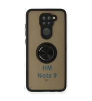 Xiaomi Redmi Note 9 Kılıf Montreal Yüzüklü Silikon Kapak - Siyah