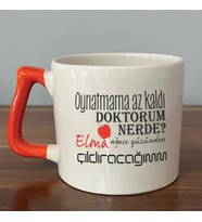 Oynatmama Az Kaldı Doktorum Nerede Baskılı Turuncu Kulplu D Kupa