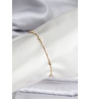 14K Gold Renk Kaplama Topçuklu Model CM Kadın Bileklik 5886 - HPSBYI6528-5034