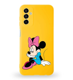 Samsung Galaxy A04s Uyumlu Lansman Kılıf Altı Kapalı İçi Kadife  Minnie Mouse-E Tasarımlı  Kapak (Şeffaf)