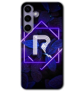 Galaxy S24 Plus Kılıf HD Desen Baskılı Kılıf - Dark Neon Yaprak R Harfi