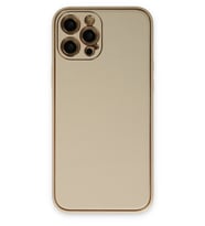 Pilelistore   iPhone 12 Pro Kılıf Coco Deri Silikon Kapak - Gold