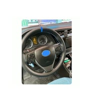 DİKİŞLİ DİREKSİYON KILIFI SİYAH DERİ MAVİ YÜZÜK/DİKİŞLİ TOYOTA COROLLA İÇİN