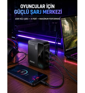 4 Girişli Hızlı Şarj Destekli Masaüstü Şarj İstasyonu