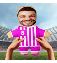 Motto Gift Kişiye Özel Fotoğraflı Pembe Beyaz Taraftar Peluş Oyuncak 531010