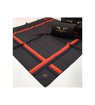 Geometrik Desen Black Seri Twill Eşarp Eşarp Askısı ile Birlikte 90x90 cm Kırmız