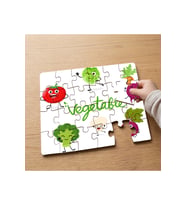 Sevimli Sebzeler Tasarımlı 24 Parça Ahşap Çocuk Puzzle MPK0166