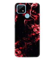 Realme C11 C21 C21Y C25Y C11 2021 Kılıf Desemli Silikon Red Smoke 1745