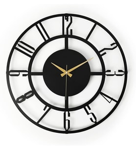 Muyika Duvar Saati 50Cm Sessiz Mekanizma Siyah Metal Kasa Tasarım - Bunnela Siyah 50 Mds-50 Myk1197