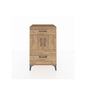 Hyperion Komodin Tek Raflı 2 Çekmeceli 2 Kapaklı 60x44x96 Çam-Çam