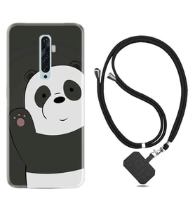 Oppo Reno 2Z 4 Lite 4 Pro 5 6 7 A31 Kılıf Boyun Askılı Silikon Hello Panda 1709
