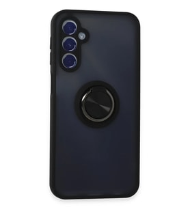 Northcity Samsung Galaxy M34 5G Uyumlu Kılıf Montreal Yüzüklü Silikon Kapak - Siyah
