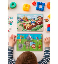 Okul Öncesi Başlangıç Yapboz Lunapark Maceram ve Safari Ahşap Puzzle Set