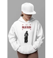 Özel Tasarım Billie Eilish Baskılı Unisex Oversize Şarkıcı Hoodie