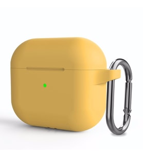 Microsonic Apple AirPods 3 Askılı Mat Silikon Kılıf Sarı