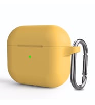 Microsonic Apple AirPods 3 Askılı Mat Silikon Kılıf Sarı