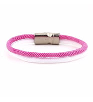PEMBE BEYAZ İKİ SIRALI METAL MIKNATISLI ERKEK BİLEKLİK M014B