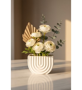 Bohem Desenli Beton Dekoratif Biblo 15x10 cm Modern ve Minimal Tasarım