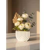 Bohem Desenli Beton Dekoratif Biblo 15x10 cm Modern ve Minimal Tasarım