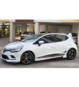 Renault Clio 4 Custom Yan Marşpiyel Seti Mat Siyah Plastik 2 Adet 2012-2019