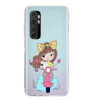 Xiaomi  Mi Note 10 Lite  Kamera Korumalı Kapak Vespagirl Tasarımlı Şeffaf  Kılıf