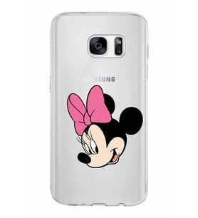 Samsung Galaxy S7 Kapak Minnie Mouse Tasarımlı Şeffaf Silikon Kılıf