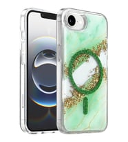 Onegif iPhone 17E Lotus Simli Magsafe Kapak - Yeşil