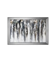 Soyut Şekiller Motifli Kanvas Tablo 80 x 110 cm Silver Çerçeve