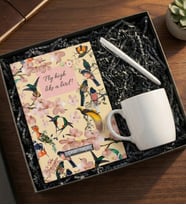 Kişiye Özel Defter & Kalem & Kupa Ofis Hediye Seti (Sarı)