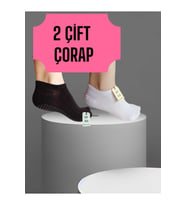 2 Çift Babet Dikişsiz Çorap Görünmez Çorap Spor Yoga Pilates Kaymaz Silikon Taban 36-40 Siyah Beyaz