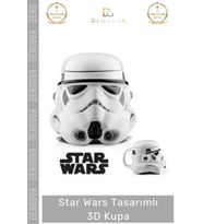 Premium Özel Tasarım Hediye Kutulu Star Wars Şekilli Seramik Kupa 14 x 15 cm 3D Bardak