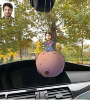 Kişiye Özel Karikatürlü Ahşap Araba Dikiz Ayna Süsü Küçük Prens Erkek-1