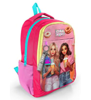 Coral High Pembe Fashion Girl Desenli Kız Çocuk İlkokul ve Ortaokul Sırt Çantası - Üç Bölmeli