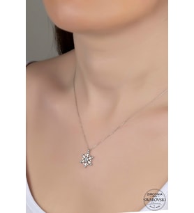 Union Swarovski Zirconia Kadın Pırlanta Montür Gümüş Kolye