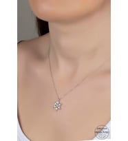 Union Swarovski Zirconia Kadın Pırlanta Montür Gümüş Kolye