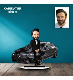KİŞİYE ÖZEL ERKEK ARABA TASARIMLI KARİKATÜR BİBLO B63